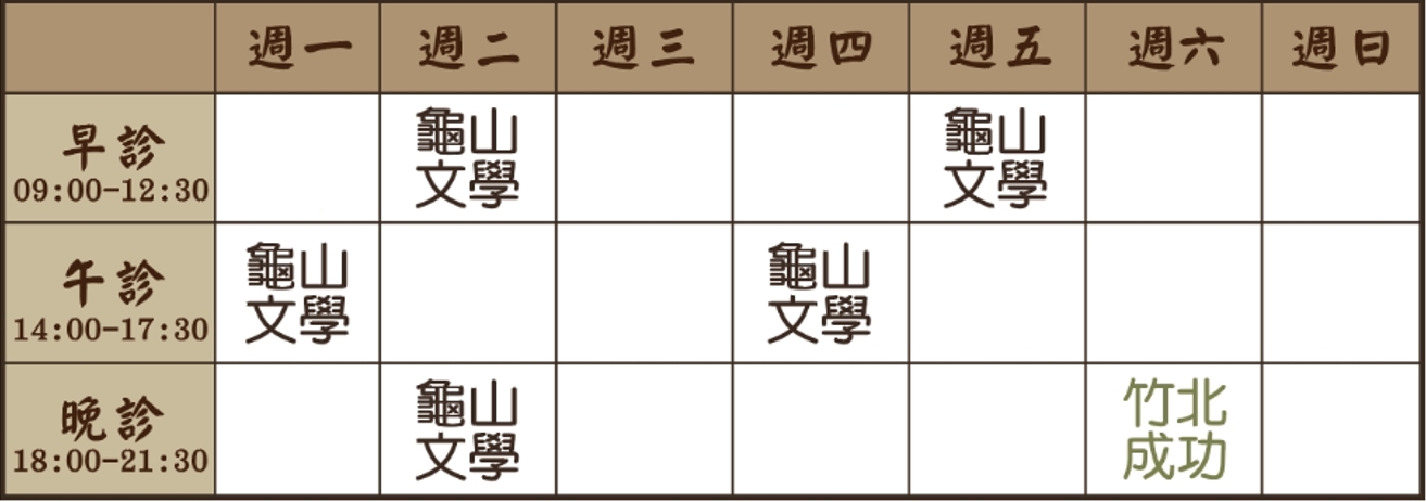 蘇冠瑀醫師診表