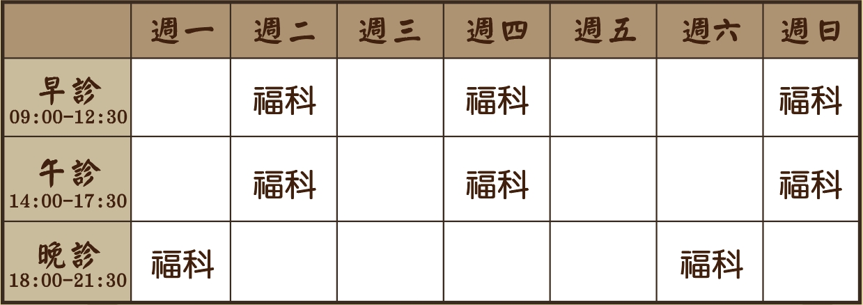 梁曦醫師個人診表
