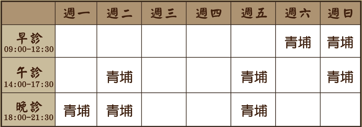 邱鈺棠醫師診表