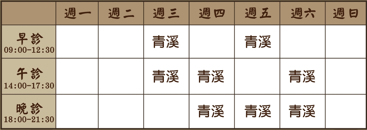 岳書琪醫師診表