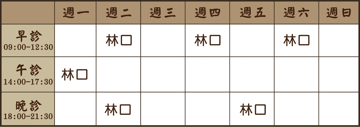 周佑庭醫師診表