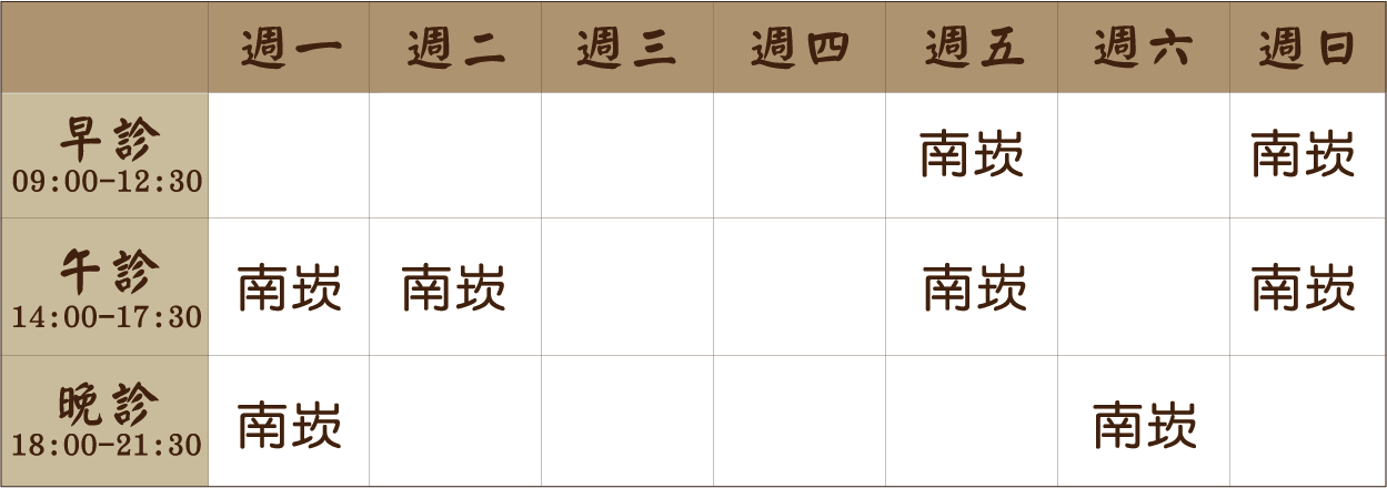 何冠達 醫師｜南崁風澤｜風澤中醫 何冠達醫師七月門診表