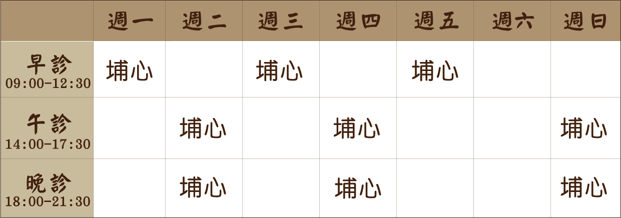 黃文慶 醫師｜埔心風澤｜風澤中醫 黃文慶醫師七月門診表