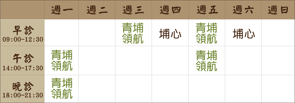 黃彥融 醫師｜埔心風澤｜風澤中醫 黃彥融醫師門診表