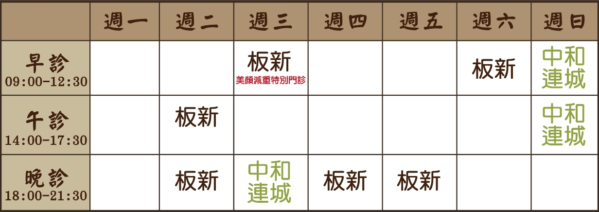 簡睿誼 醫師｜板新風澤｜風澤中醫 簡睿誼醫師門診表