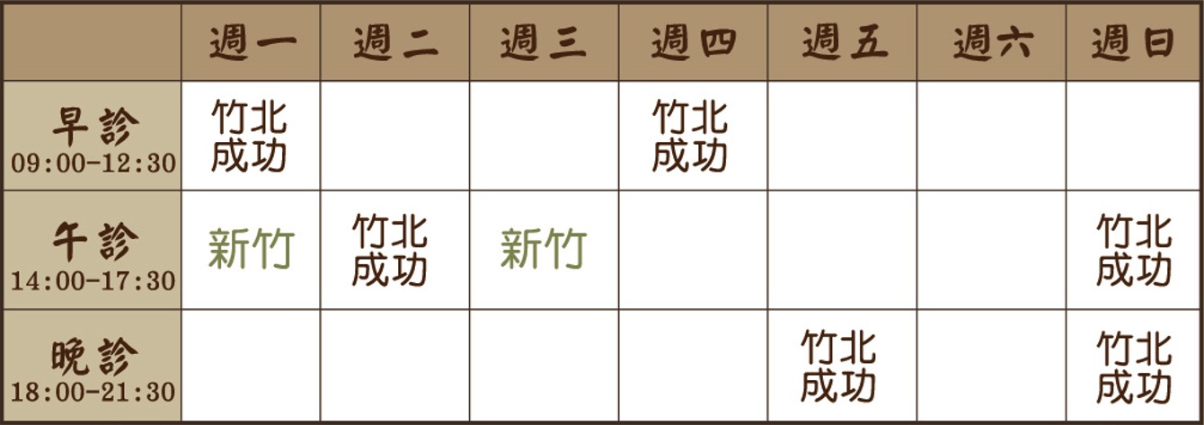 江品慧 醫師｜竹北成功風澤｜風澤中醫 江品慧醫師門診表