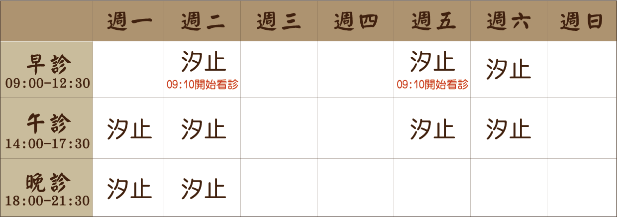 王鵬鈞 醫師｜汐止風澤｜風澤中醫 王鵬鈞醫師七月診表