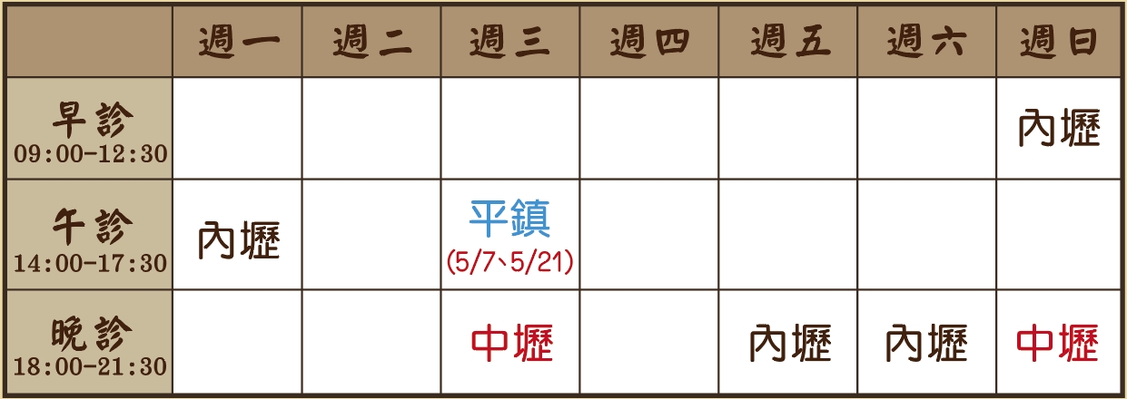 莊惟盛醫師個人診表