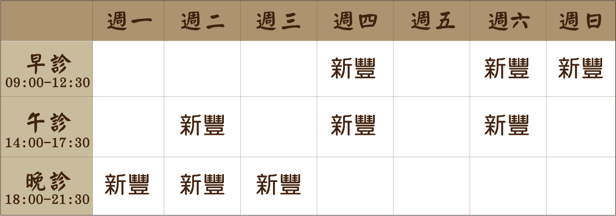 鄭惟云 醫師｜新豐風澤中醫診所｜風澤中醫 鄭惟云醫師門診表