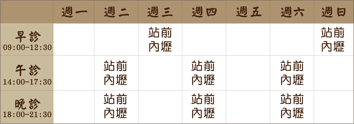 謝佩蓁 醫師｜站前內壢風澤｜風澤中醫 謝佩蓁醫師門診表