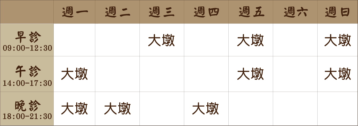 黃文音 醫師｜大墩風澤｜風澤中醫 黃文音醫師門診表