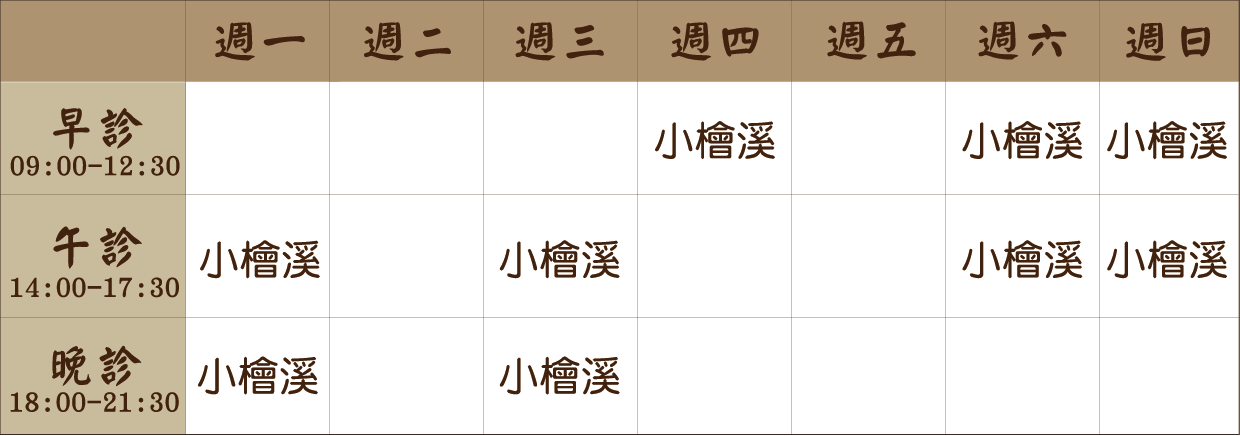 呂玠緯 醫師｜小檜溪風澤｜風澤中醫 呂玠緯醫師門診表