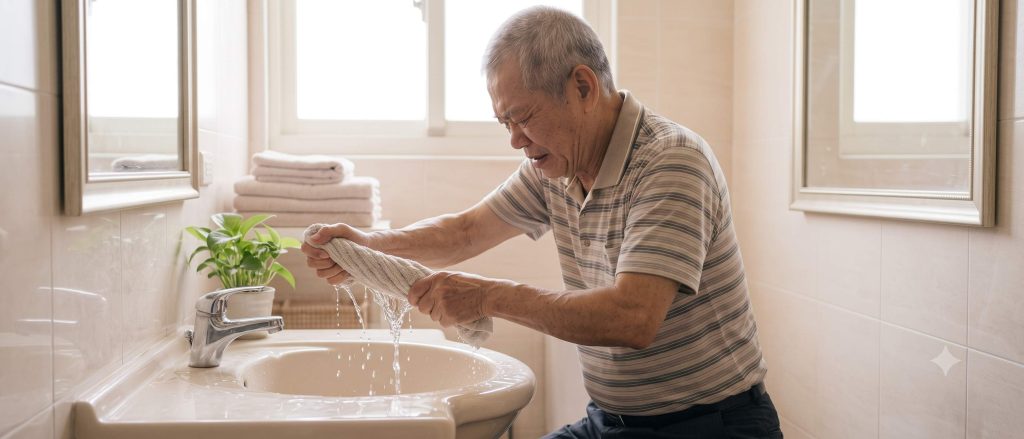 肌少症患者常見握力不足、提重物與扭毛巾吃力等症狀
