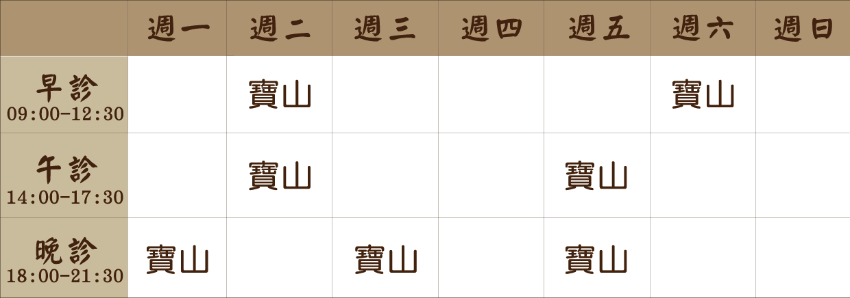張蘊慈 醫師｜寶山風澤｜風澤中醫 張蘊慈醫師門診表