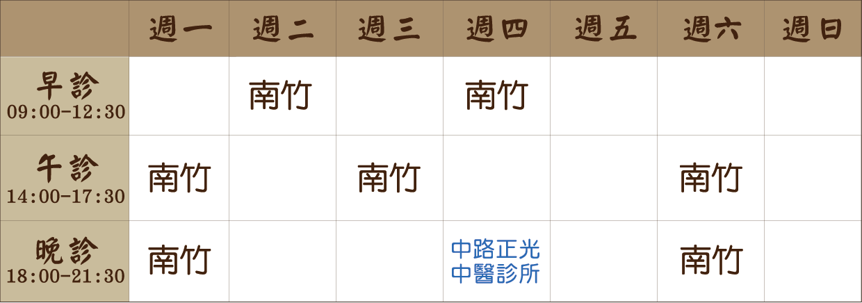 卓萱 醫師｜南竹風澤｜風澤中醫 卓萱醫師門診表